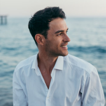 Handsome Happy Man Wearing White shirt