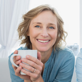 Smiling middle aged woman