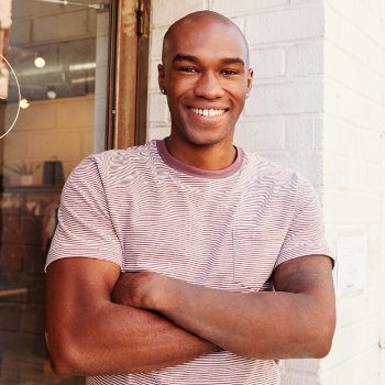 young african american man with a healthy smile